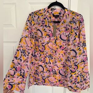 NWT J. Crew Silk Top in Paisley Swirl Size Medium